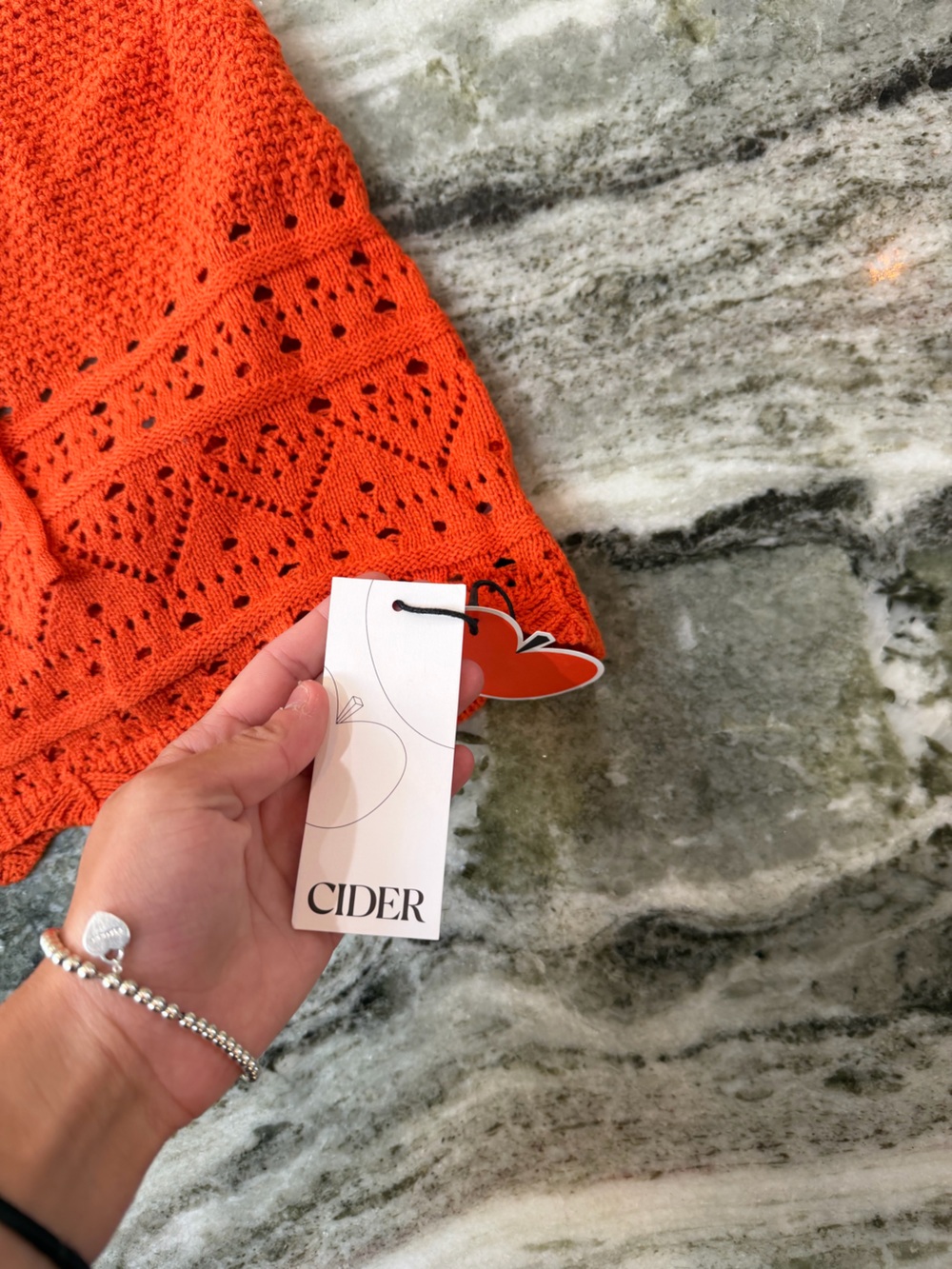 NWT Cider Orange Crochet Halter Crop Top Women’s XL - Picture 5 of 6